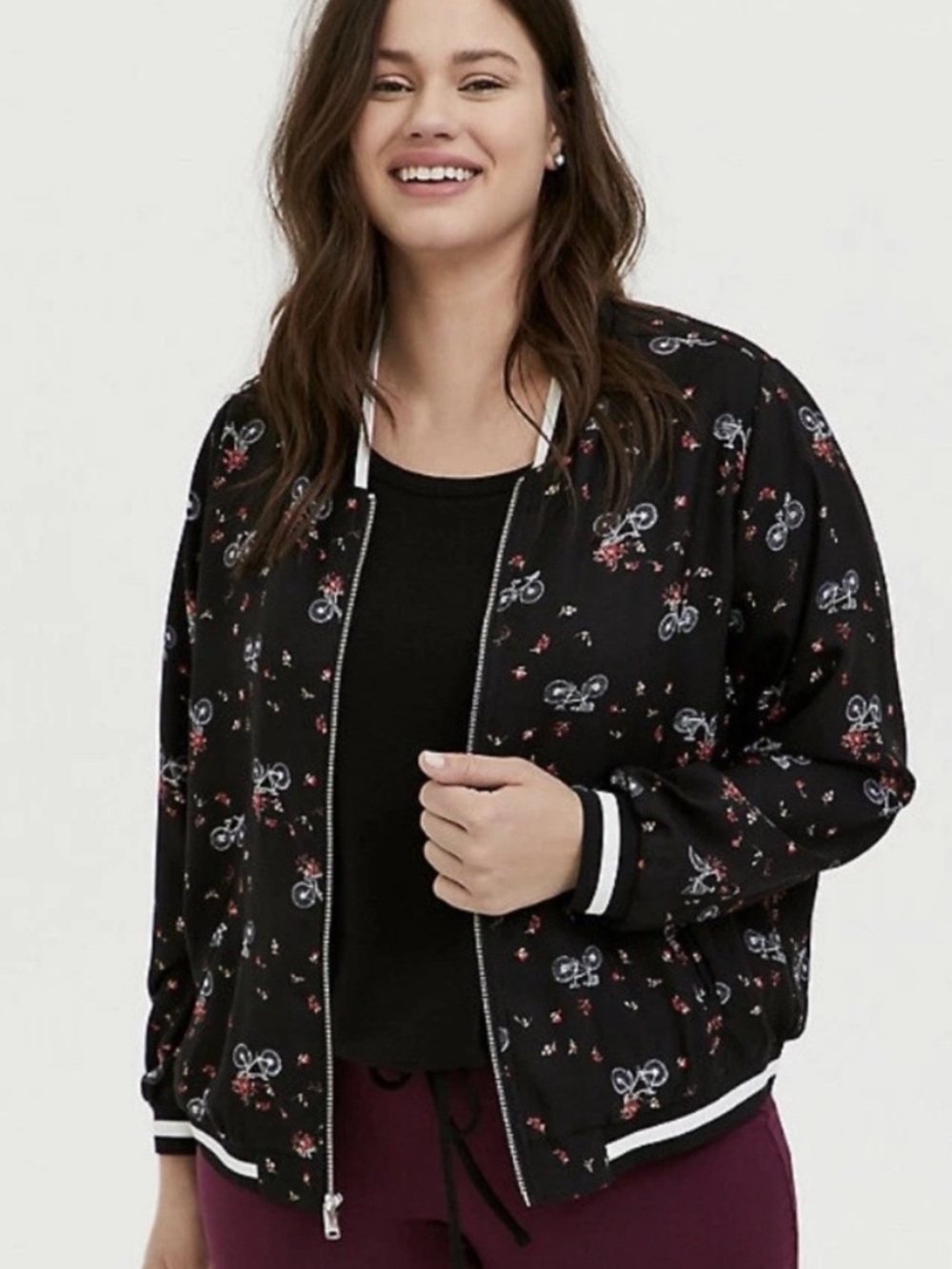 Torrid Floral Bicycle Bomber Jacket
